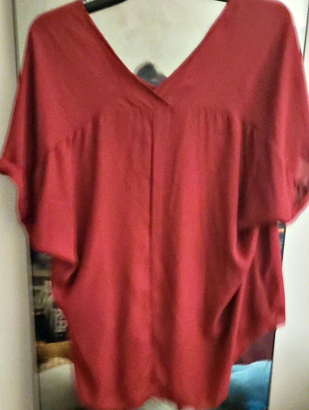 Living Doll Red V-Neck Tunic Size Large